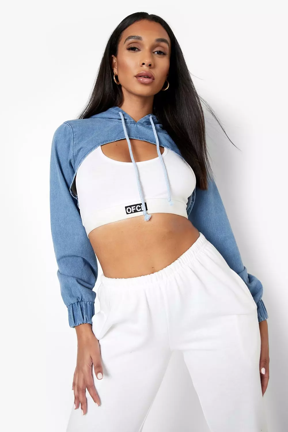 Cut front hotsell crop hoodie